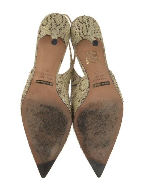 Dolce & Gabbana Snakeskin Animal Print Slingback Pumps