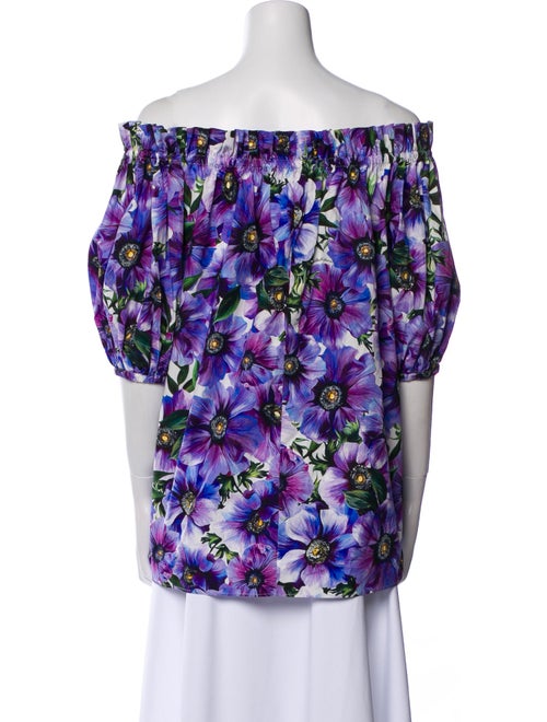 Dolce & Gabbana Floral Print Off-The-Shoulder Blouse