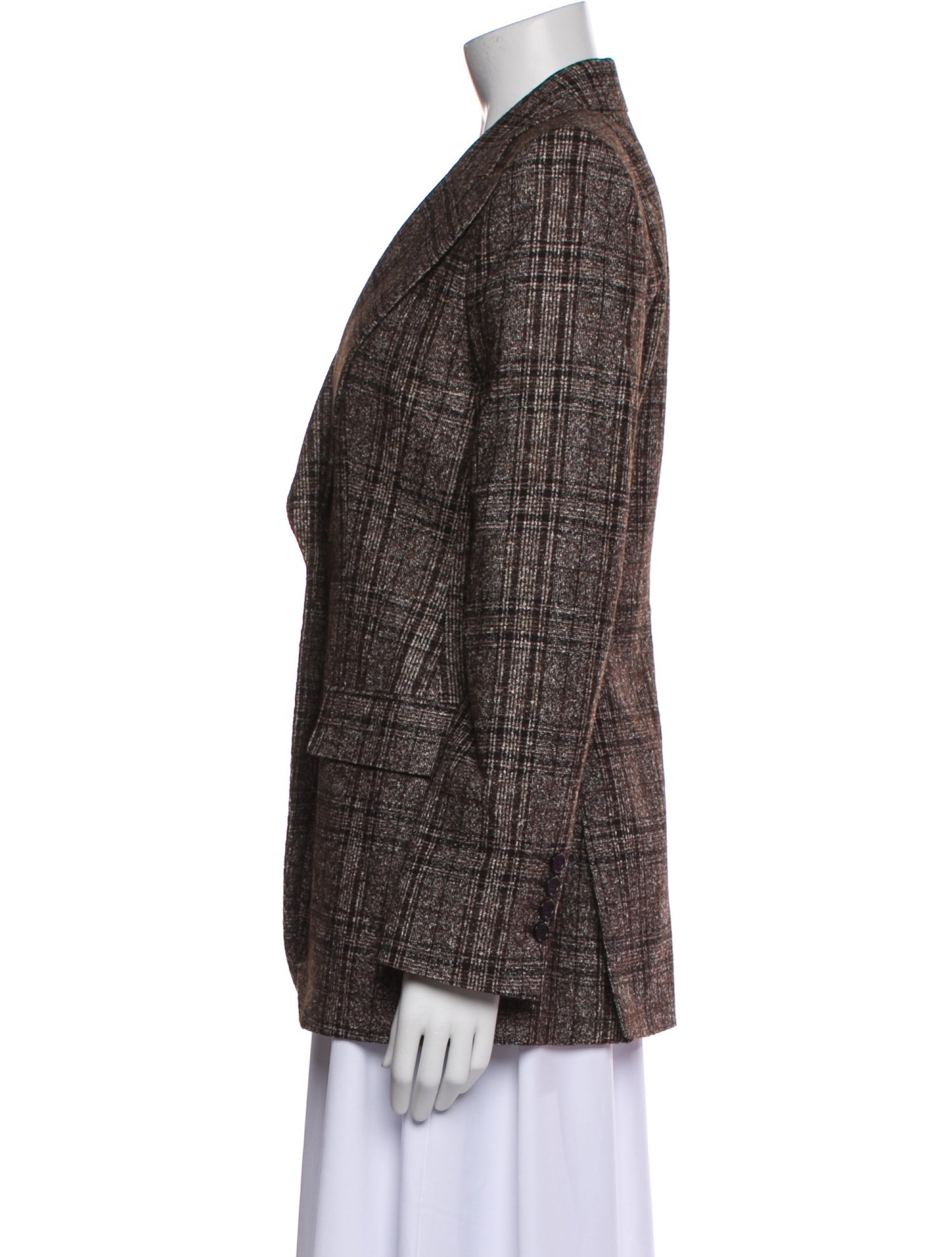 Dolce & Gabbana Alpaca Plaid Print Blazer