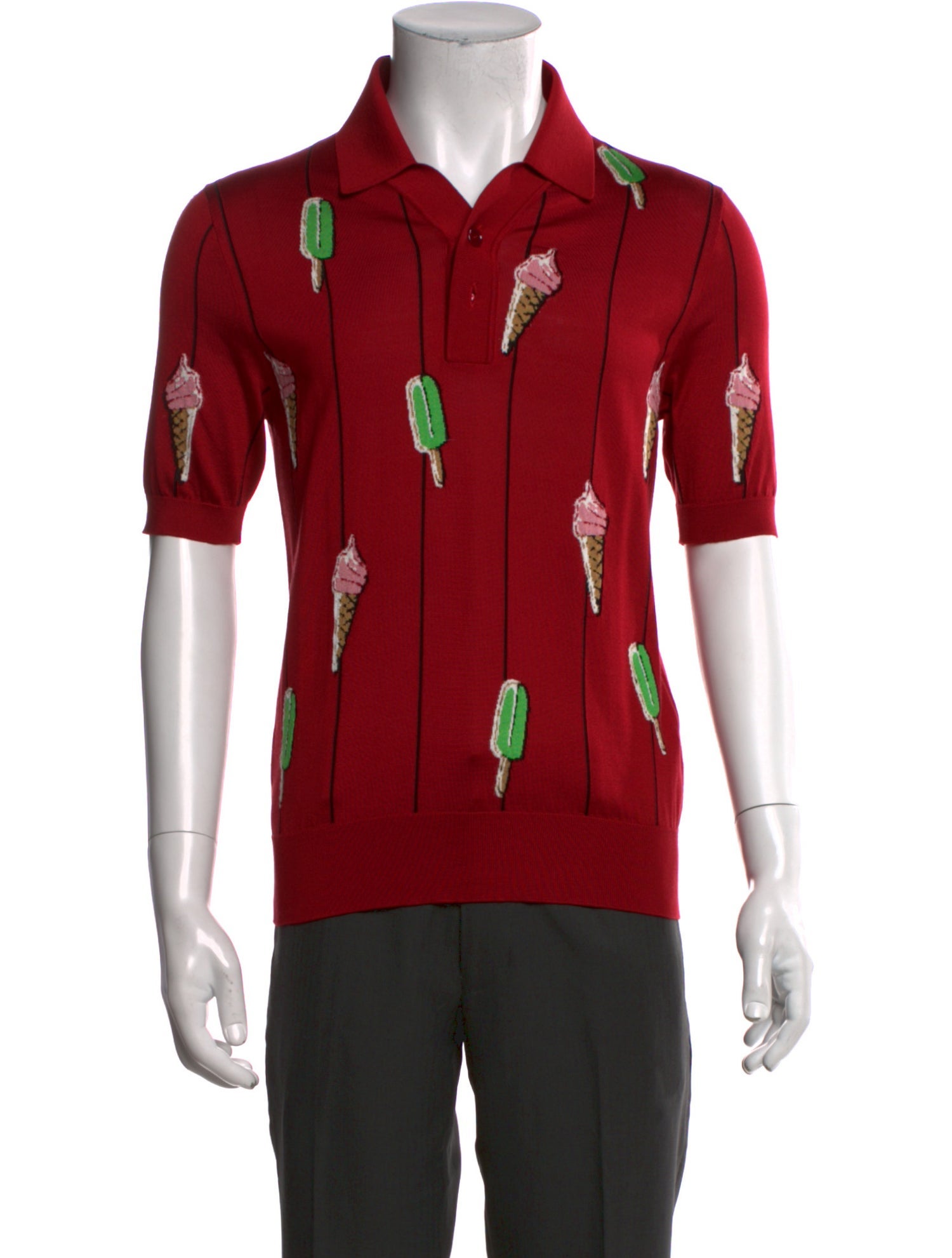 Dolce & Gabbana Silk Printed Polo Shirt