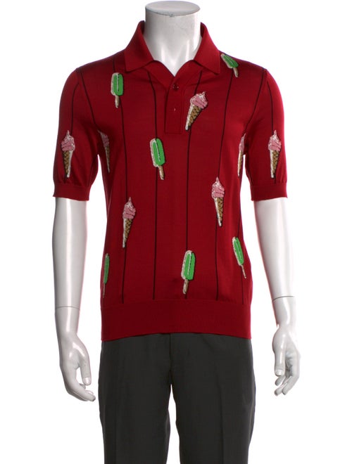 Dolce & Gabbana Silk Printed Polo Shirt