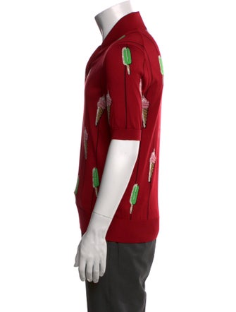 Dolce & Gabbana Silk Printed Polo Shirt