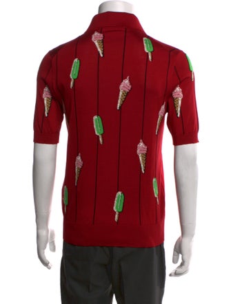 Dolce & Gabbana Silk Printed Polo Shirt