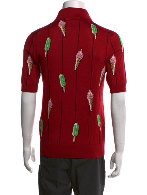 Dolce & Gabbana Silk Printed Polo Shirt
