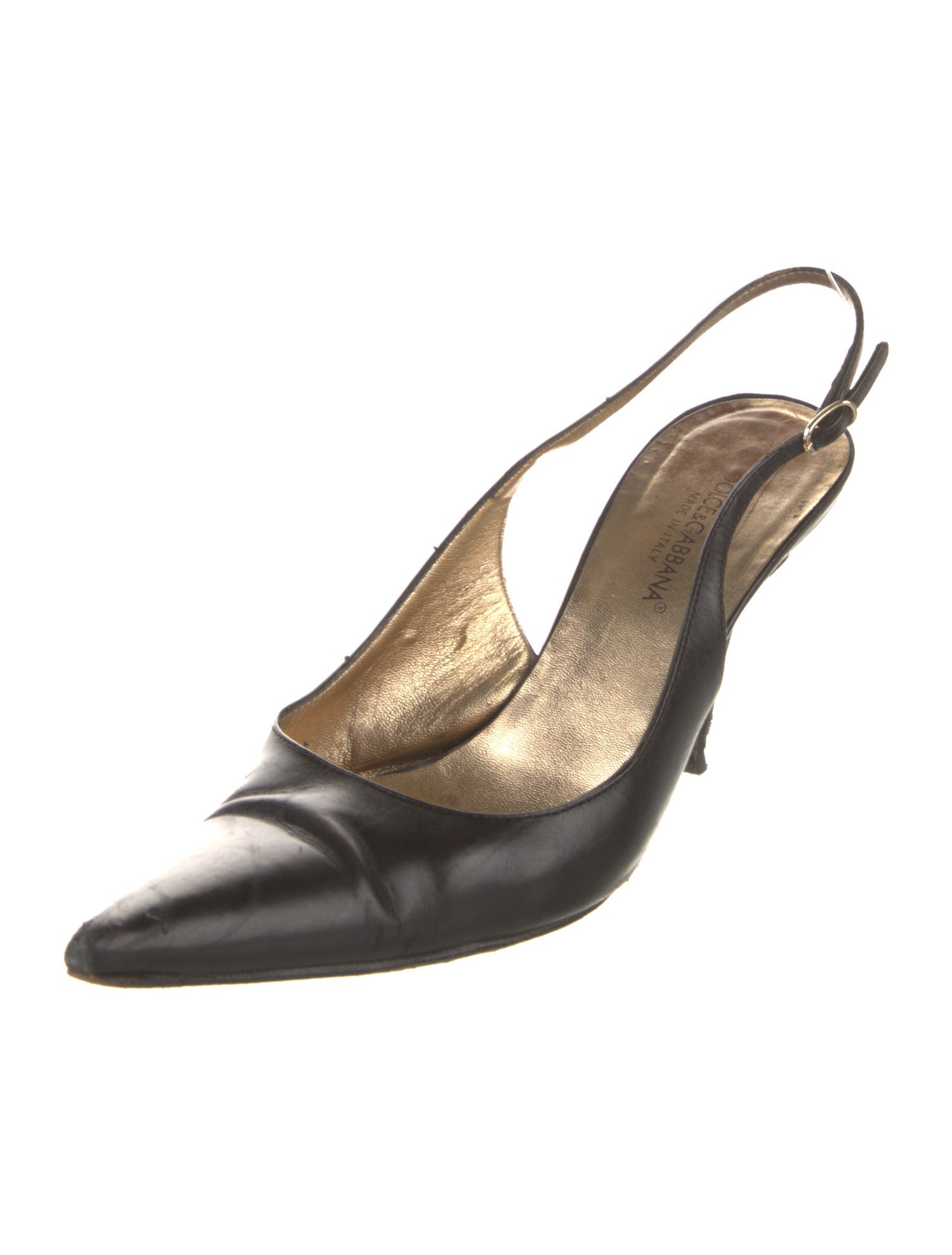 Dolce & Gabbana Leather Slingback Pumps