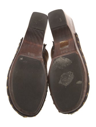 Dolce & Gabbana Suede Studded Accents Mules