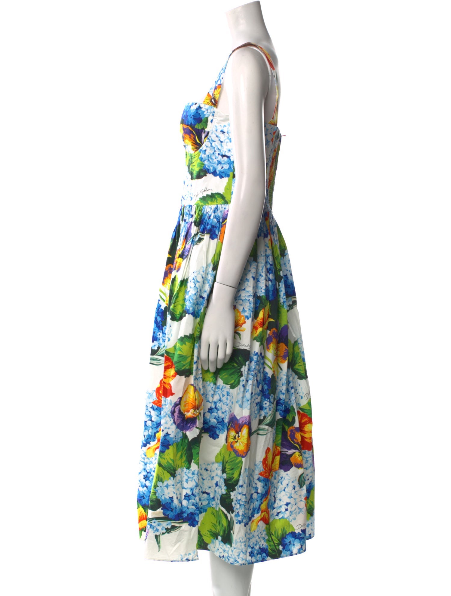 Dolce & Gabbana Floral Print Midi Length Dress