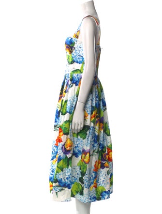 Dolce & Gabbana Floral Print Midi Length Dress