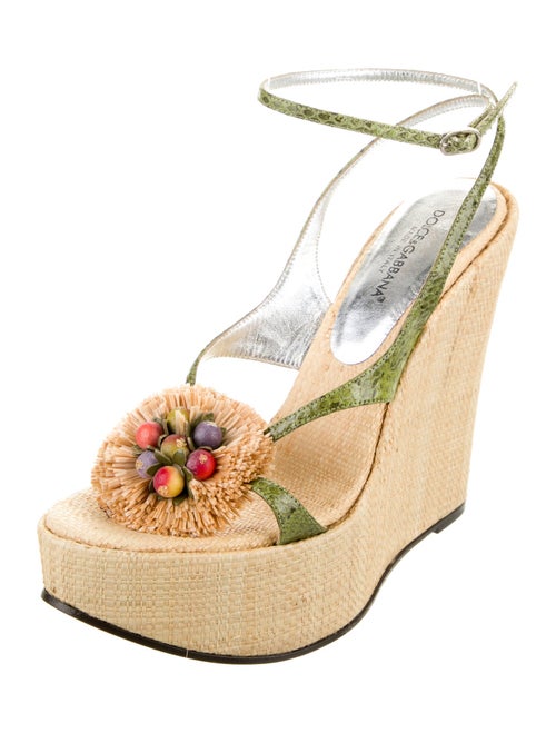 Dolce & Gabbana Leather Colorblock Pattern Espadrilles