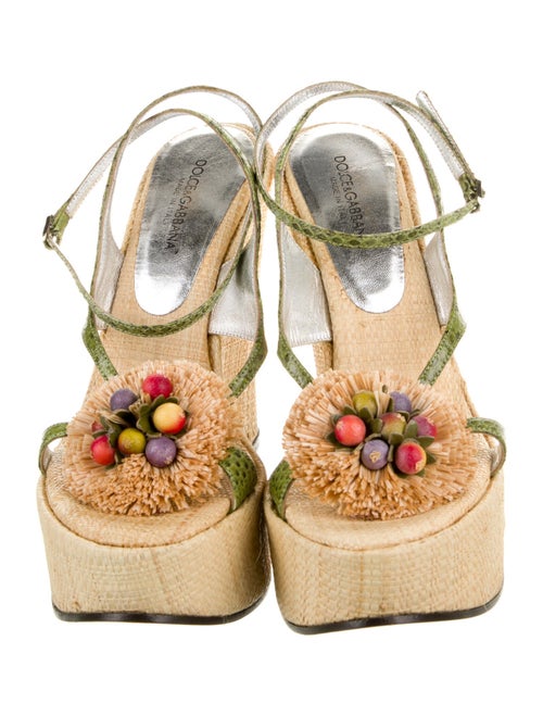 Dolce & Gabbana Leather Colorblock Pattern Espadrilles