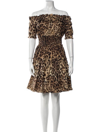 Dolce & Gabbana Animal Print Knee-Length Dress