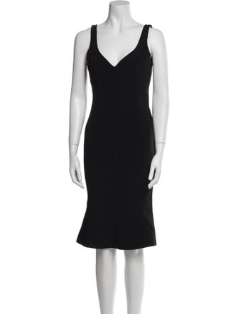 Dolce & Gabbana V-Neck Midi Length Dress