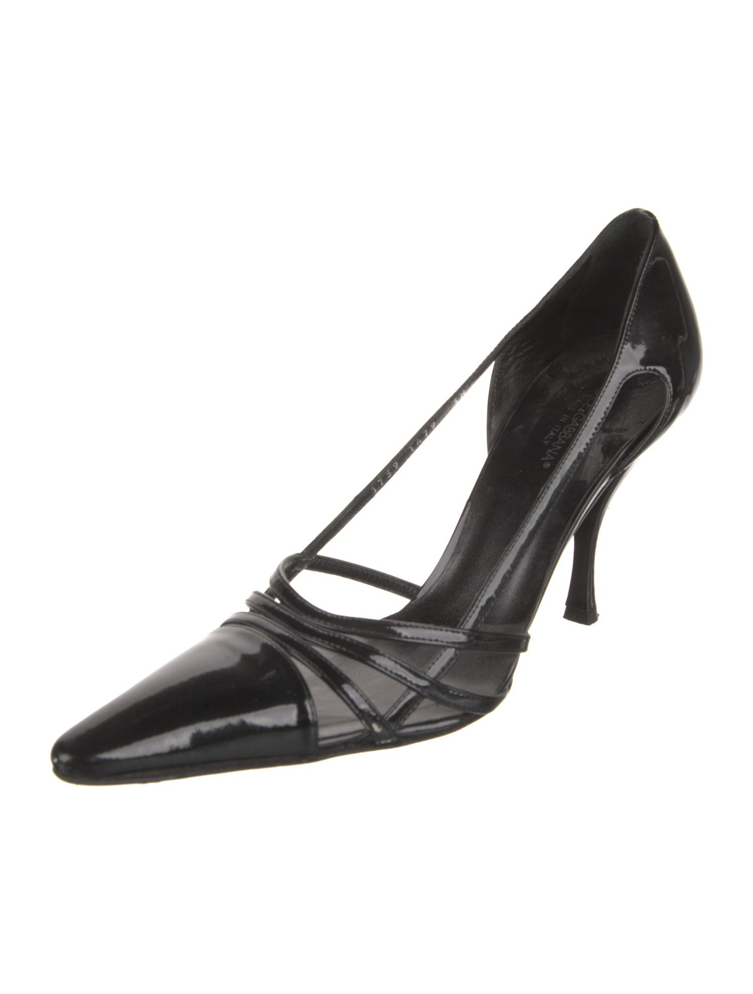 Dolce & Gabbana Patent Leather Cutout Accent D'Orsay Pumps