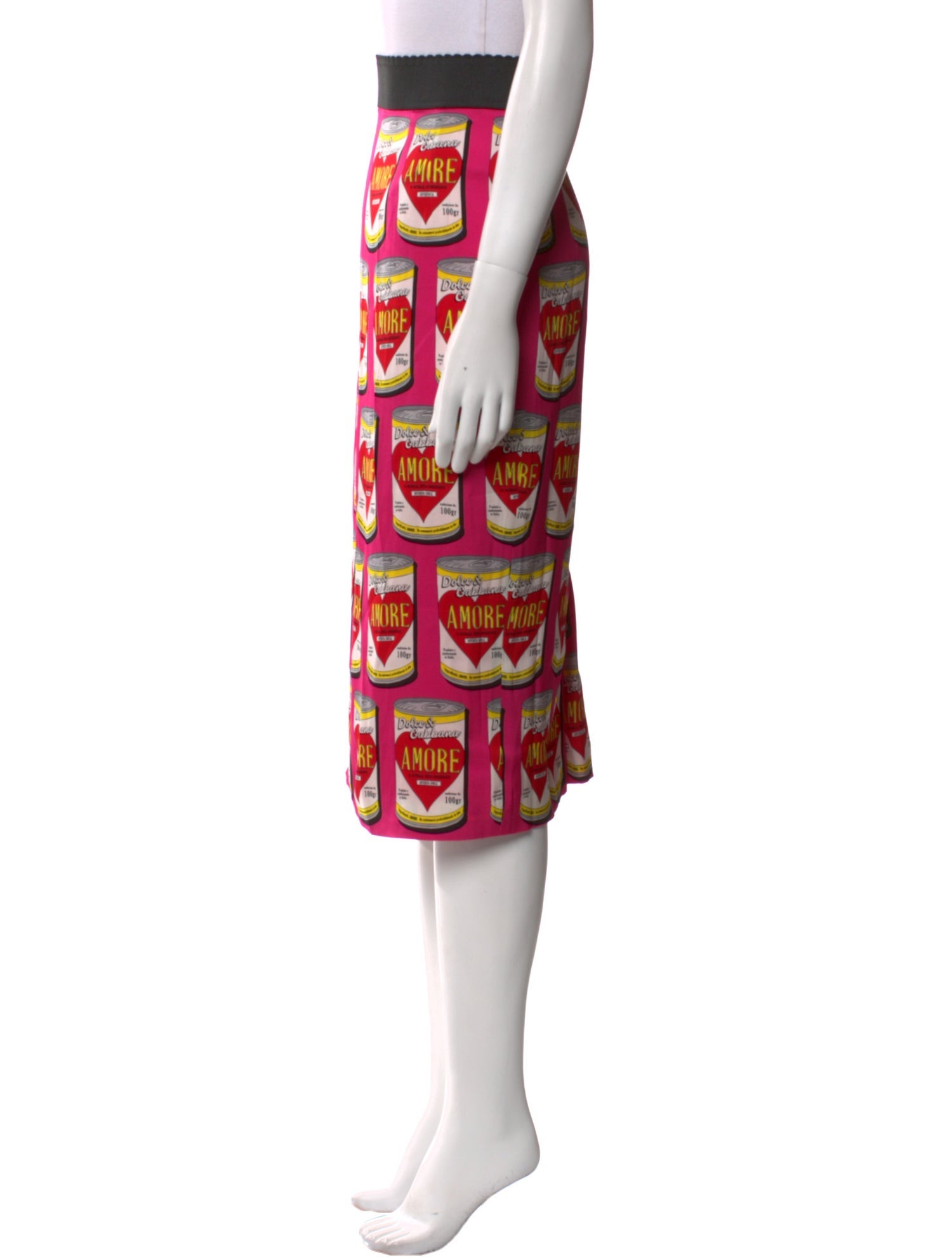 Dolce & Gabbana Silk Midi Length Skirt