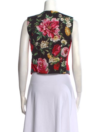 Dolce & Gabbana Silk V-Neck Crop Top