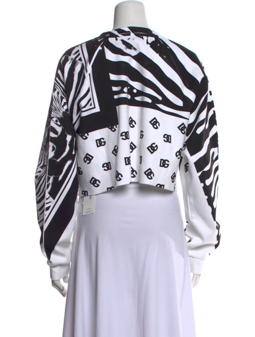 Dolce & Gabbana Printed Crew Neck Crop Top