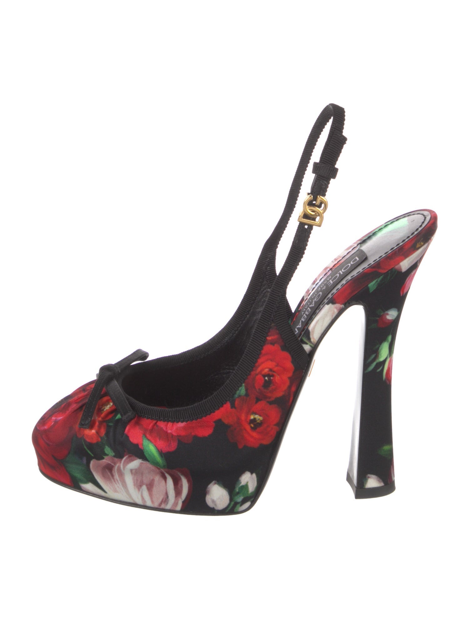 Dolce & Gabbana Floral Print Slingback Pumps