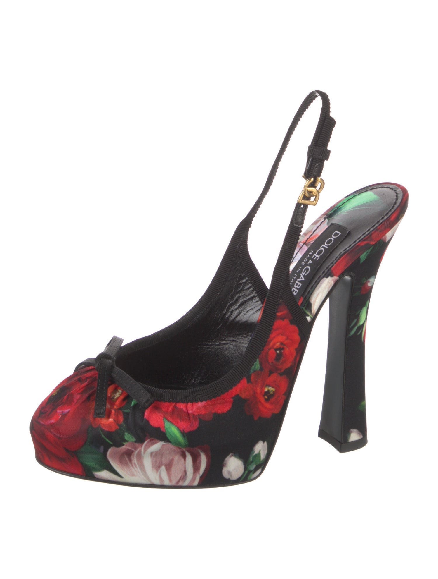 Dolce & Gabbana Floral Print Slingback Pumps