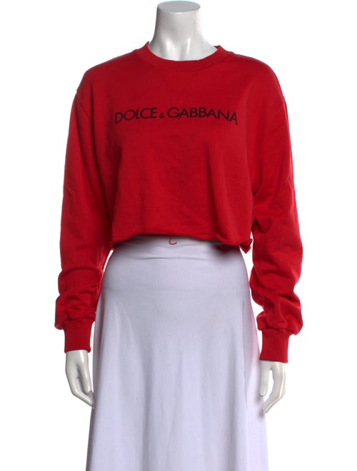 Dolce & Gabbana Graphic Print Crew Neck Crop Top