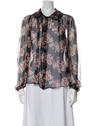 Dolce & Gabbana Silk Floral Print Blouse