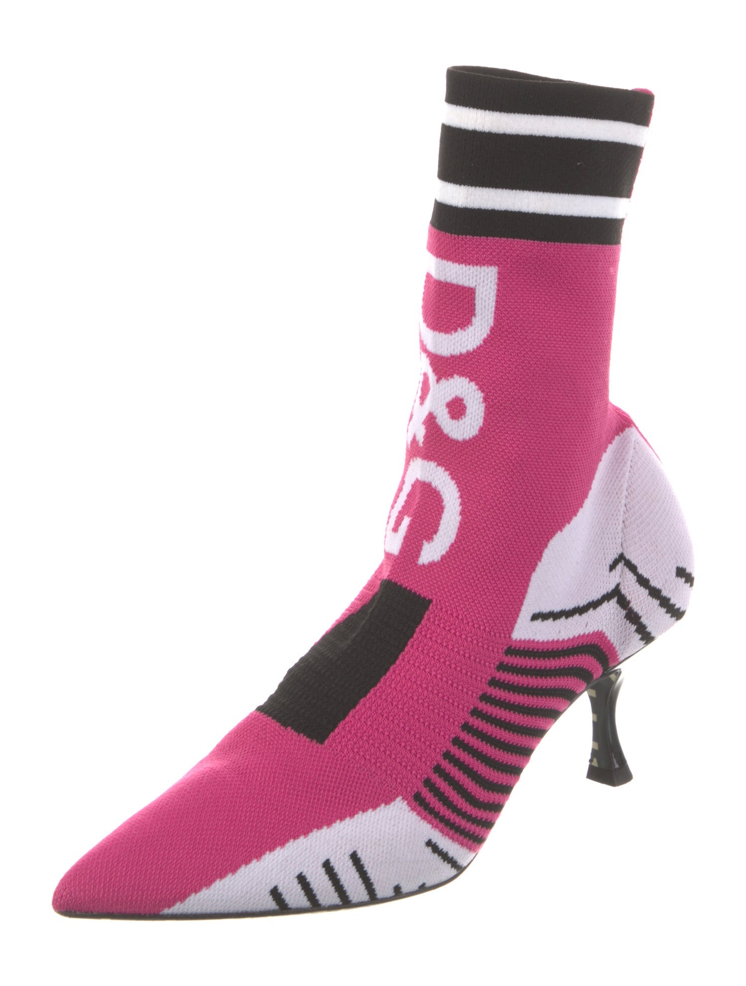 Dolce & Gabbana Striped Sock Boots