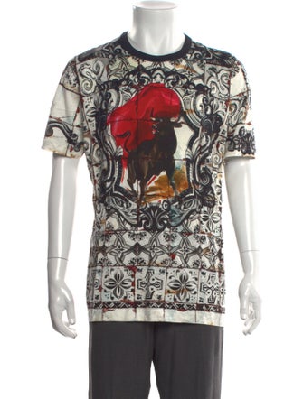 Dolce & Gabbana Majolica Print Crew Neck T-Shirt
