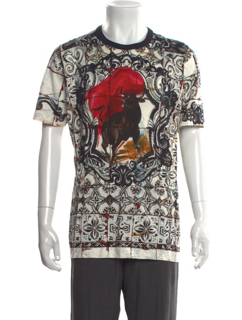 Dolce & Gabbana Majolica Print Crew Neck T-Shirt