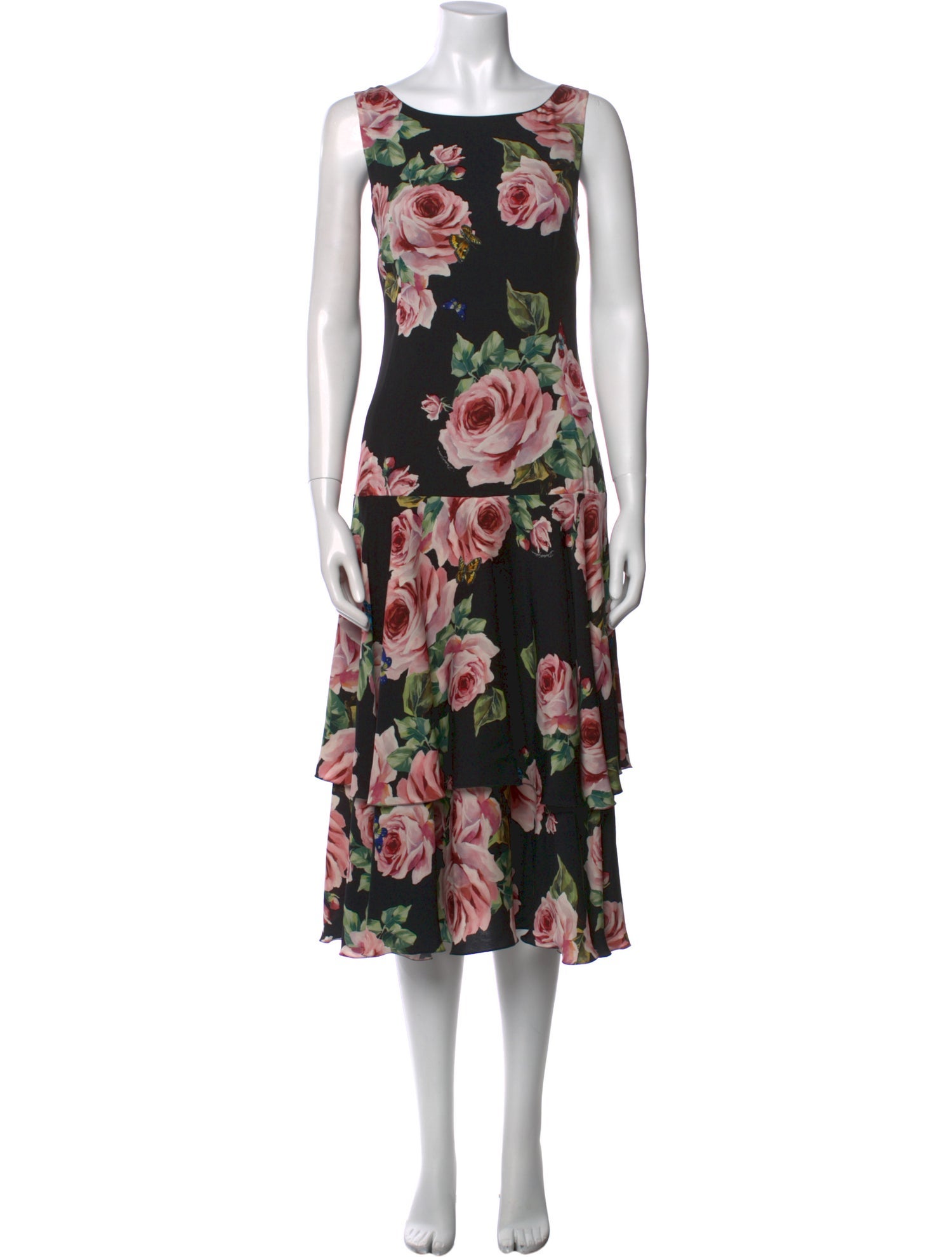 Dolce & Gabbana Silk Midi Length Dress w/ Tags