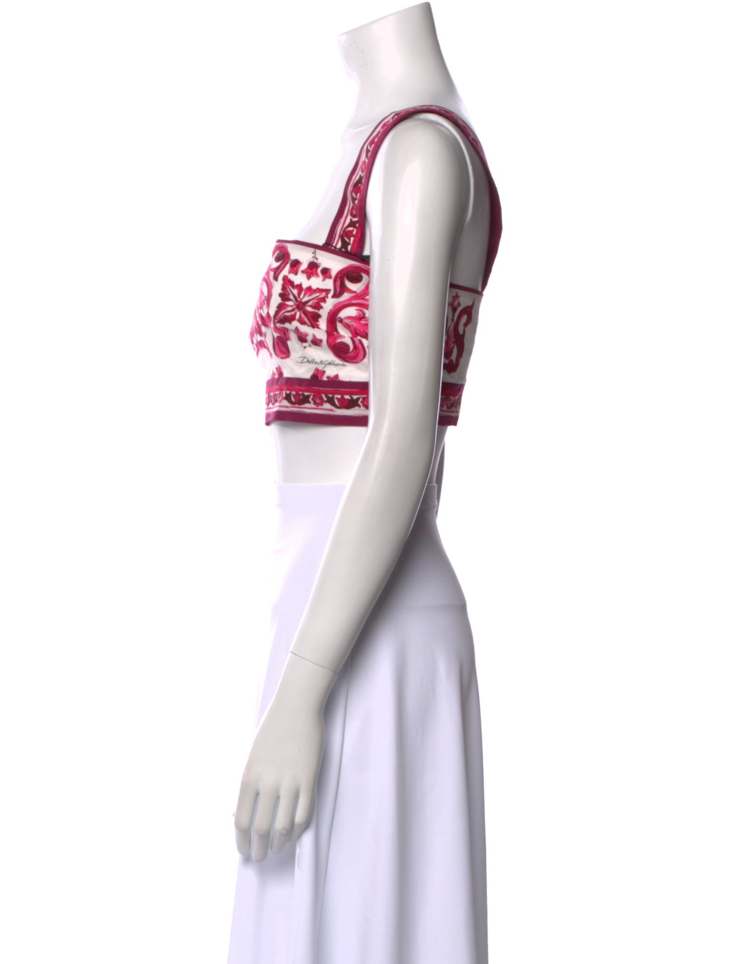 Dolce & Gabbana Printed Square Neckline Crop Top w/ Tags