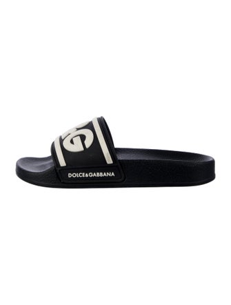 Dolce & Gabbana kid boys' black and white slides