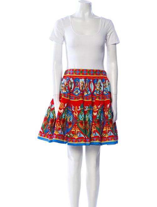 Dolce & Gabbana Printed Pleated Accents Skirt Set