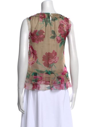 Dolce & Gabbana Silk Floral Print Blouse