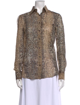 Dolce & Gabbana Silk Animal Print Button-Up Top