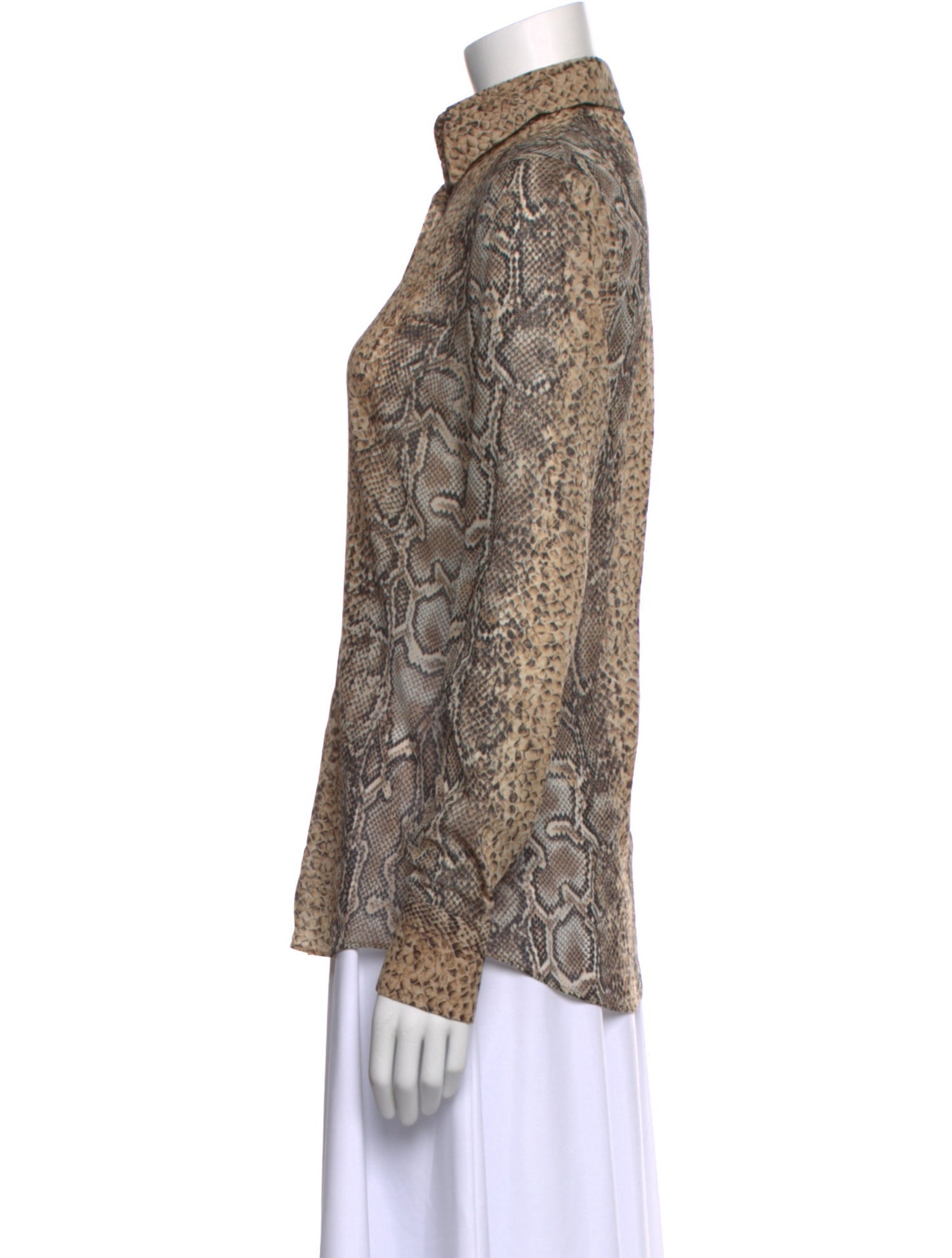 Dolce & Gabbana Silk Animal Print Button-Up Top