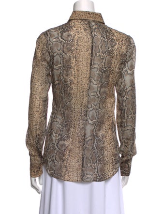 Dolce & Gabbana Silk Animal Print Button-Up Top