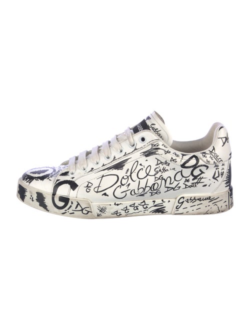 Dolce & Gabbana Leather Printed Sneakers