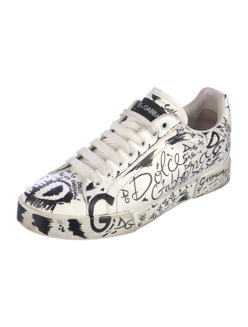 Dolce & Gabbana Leather Printed Sneakers