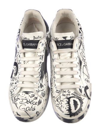 Dolce & Gabbana Leather Printed Sneakers