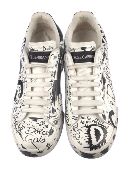 Dolce & Gabbana Leather Printed Sneakers