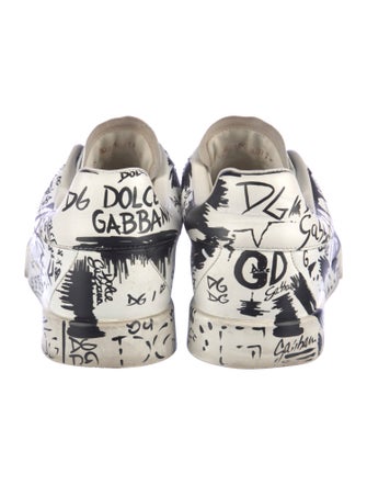Dolce & Gabbana Leather Printed Sneakers