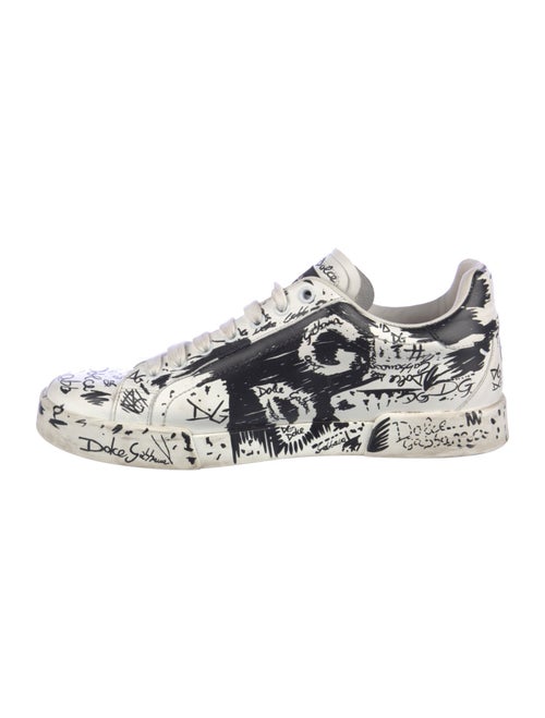 Dolce & Gabbana Leather Printed Sneakers