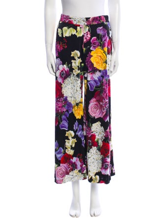 Dolce & Gabbana Floral Print Wide Leg Pants