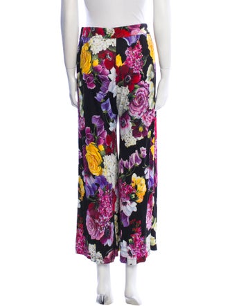 Dolce & Gabbana Floral Print Wide Leg Pants