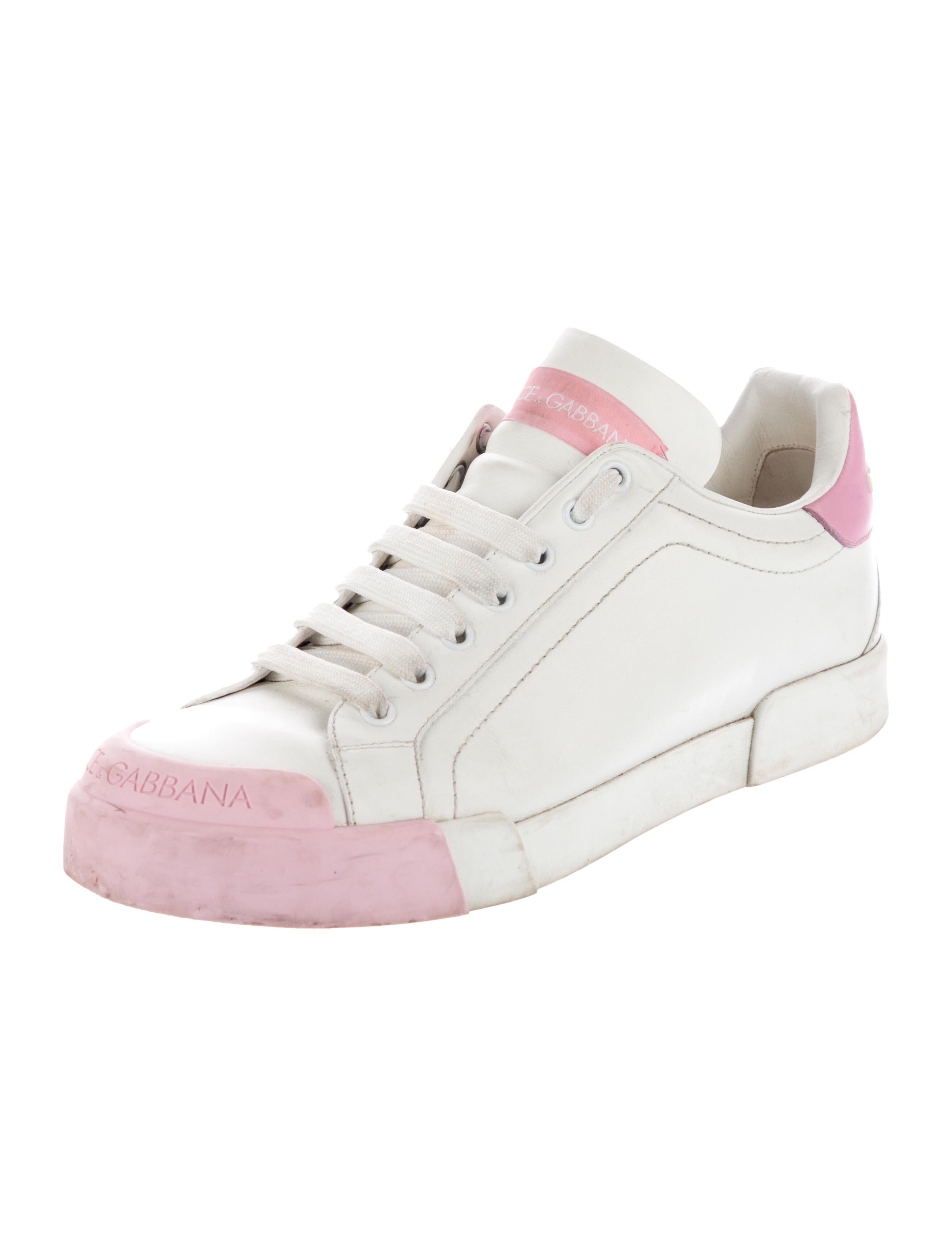 Dolce & Gabbana Leather Colorblock Pattern Sneakers