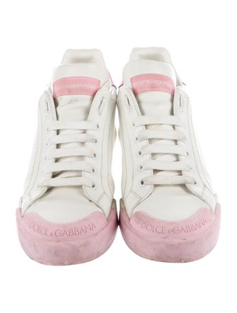 Dolce & Gabbana Leather Colorblock Pattern Sneakers
