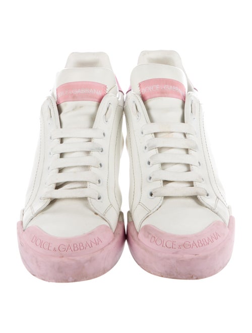 Dolce & Gabbana Leather Colorblock Pattern Sneakers