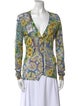 Dolce & Gabbana Printed V-Neck Button-Up Top