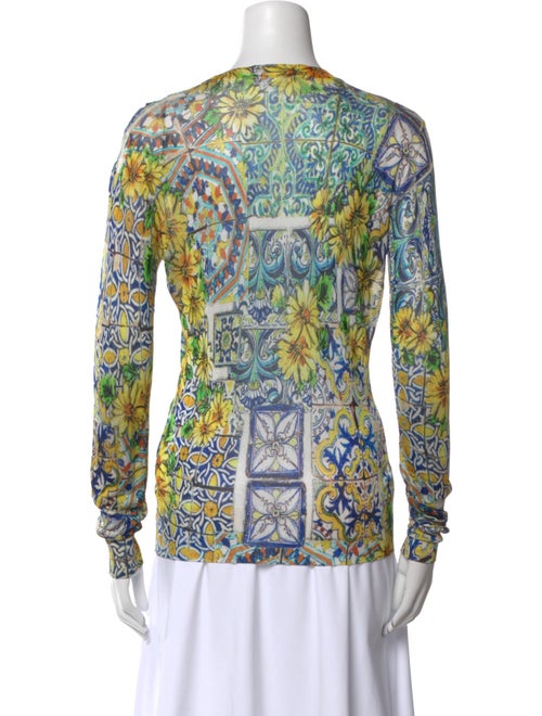 Dolce & Gabbana Printed V-Neck Button-Up Top