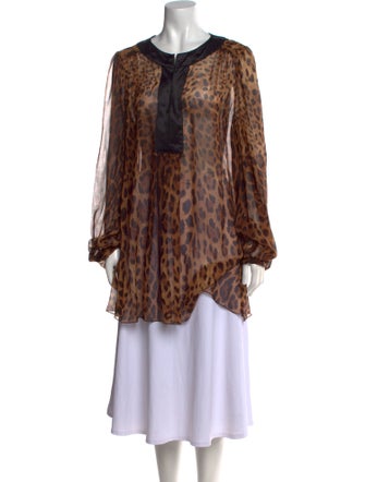 Dolce & Gabbana Animal Print Scoop Neck Tunic