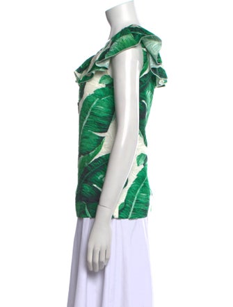 Dolce & Gabbana Printed Scoop Neck Blouse